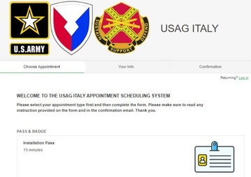 U.S. Army Garrison Italy launches new online appointment system