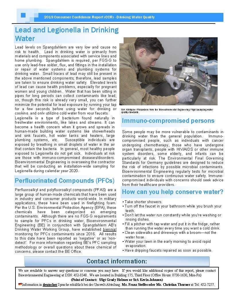 2019 Consumer Confidence Report (CCR) Drinking Water Quality