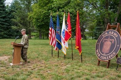 Maj. Gen. John Kem during new academic building ground breaking