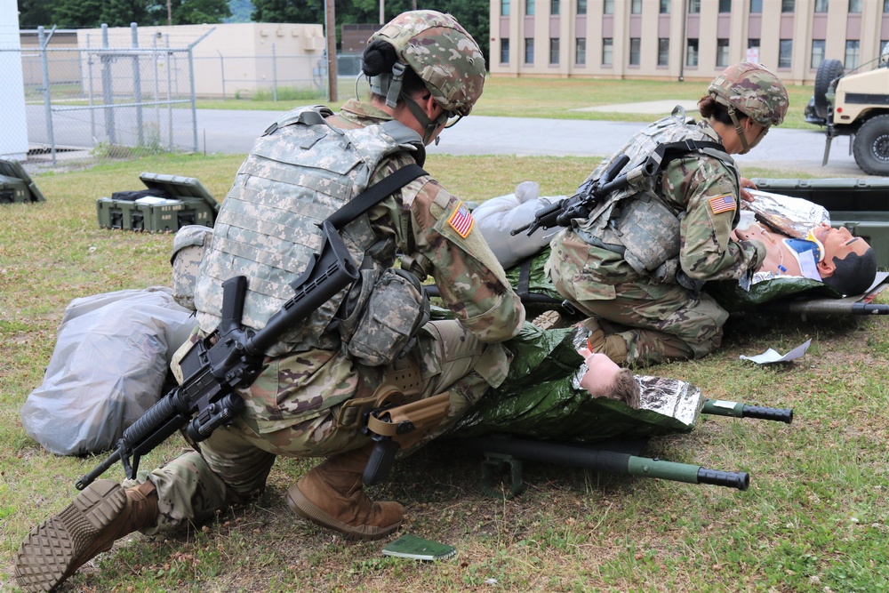 466th Medical Company Medics Work on Casualties during a MASCAL Exercise