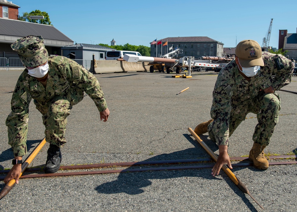 Sailors Assigned to USS Constitution Practice Pike Drills