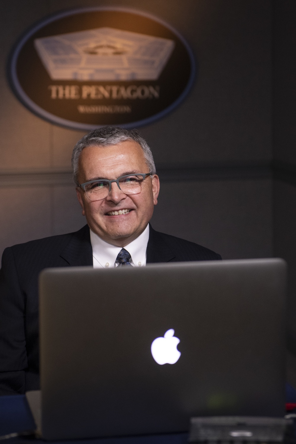 Acting Assistant Secretary of the Air Force for Space Acquisition and Integration Shawn J. Barnes speaks at a virtual  &quot;Aerospace Nation&quot; event