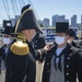 Airman Braidon Morrison is inspected by Cmdr. John Bena, Commanding Officer of USS Constitution