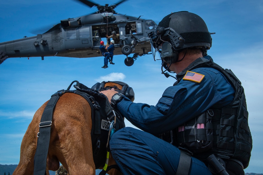 HH-60G Pave Hawk helicopter hoist training