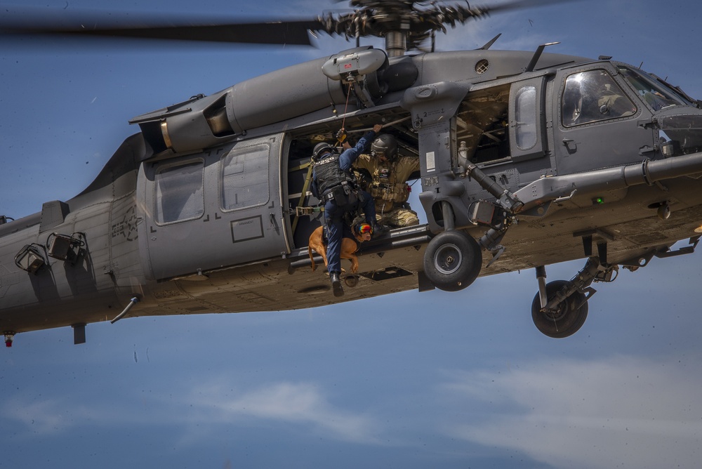 HH-60G Pave Hawk helicopter hoist training