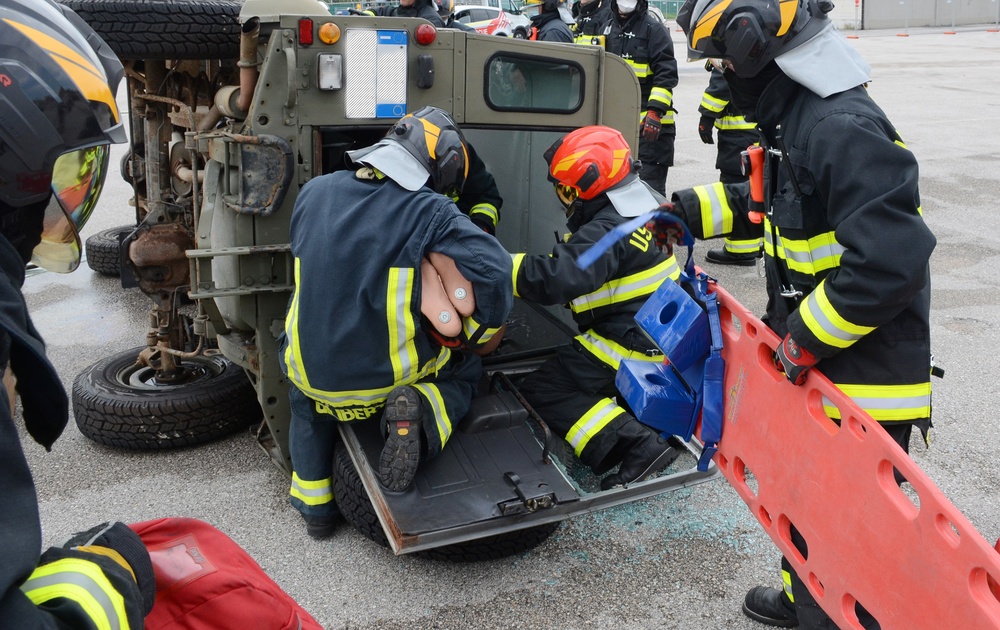 Garrison Fire and Emergency Services hold vehicle extrication drill