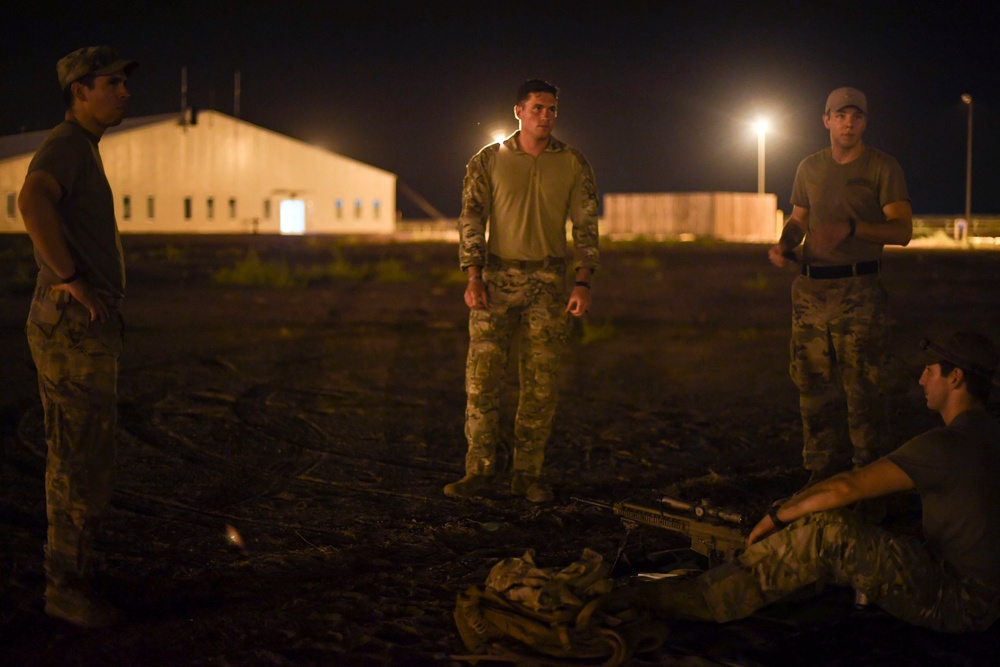 Task Force Guardian members conduct reconnaissance training at night