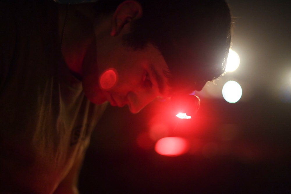 Task Force Guardian members conduct reconnaissance training at night