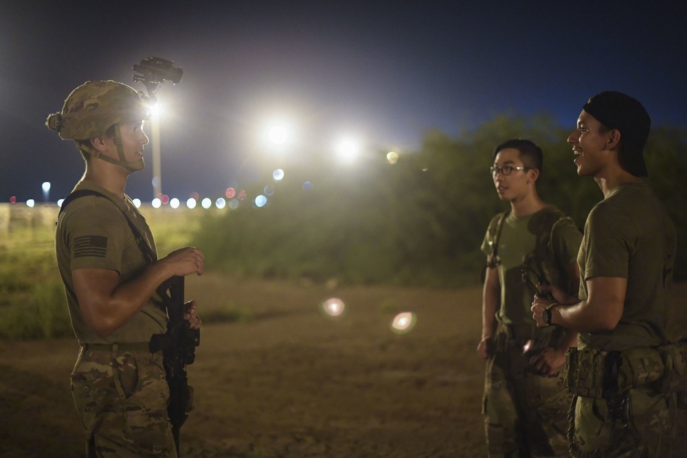 Task Force Guardian members conduct reconnaissance training at night