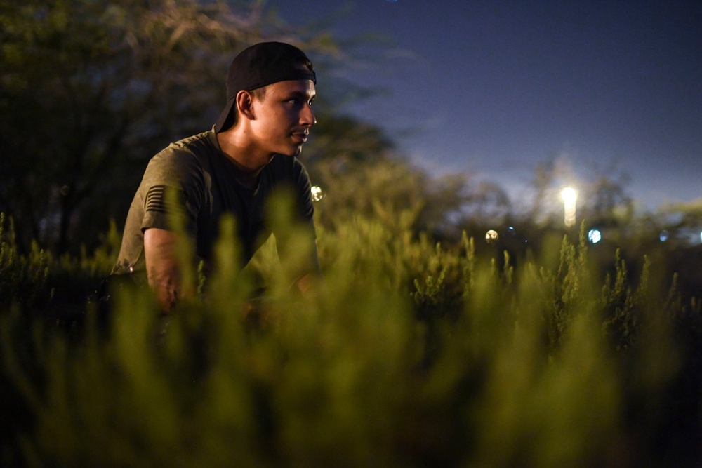 Task Force Guardian members conduct reconnaissance training at night