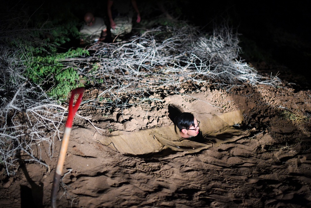 Task Force Guardian members conduct reconnaissance training at night