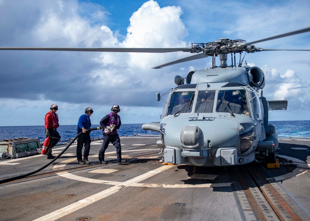 USS Mustin Conducts Flight Quarters