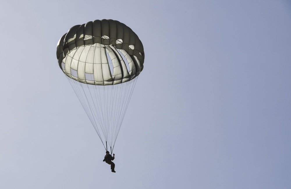 The 82nd Expeditionary Rescue Squadron performs HALO jump