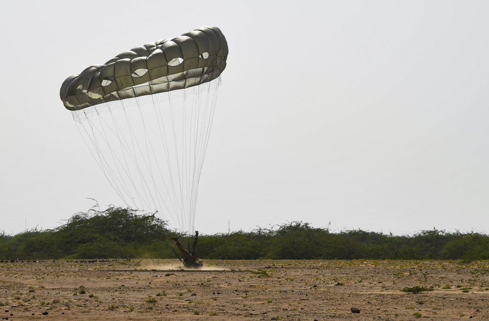 The 82nd Expeditionary Rescue Squadron performs HALO jump