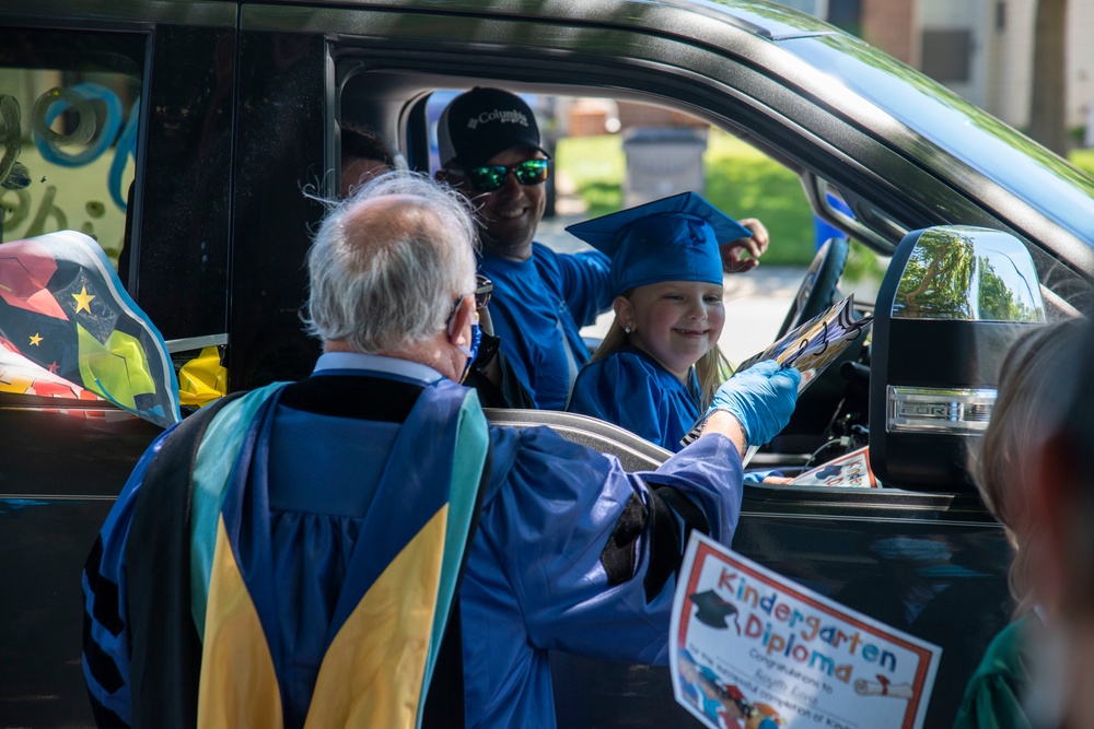 Kindergarten and 5th Grade classes celebrate move up day