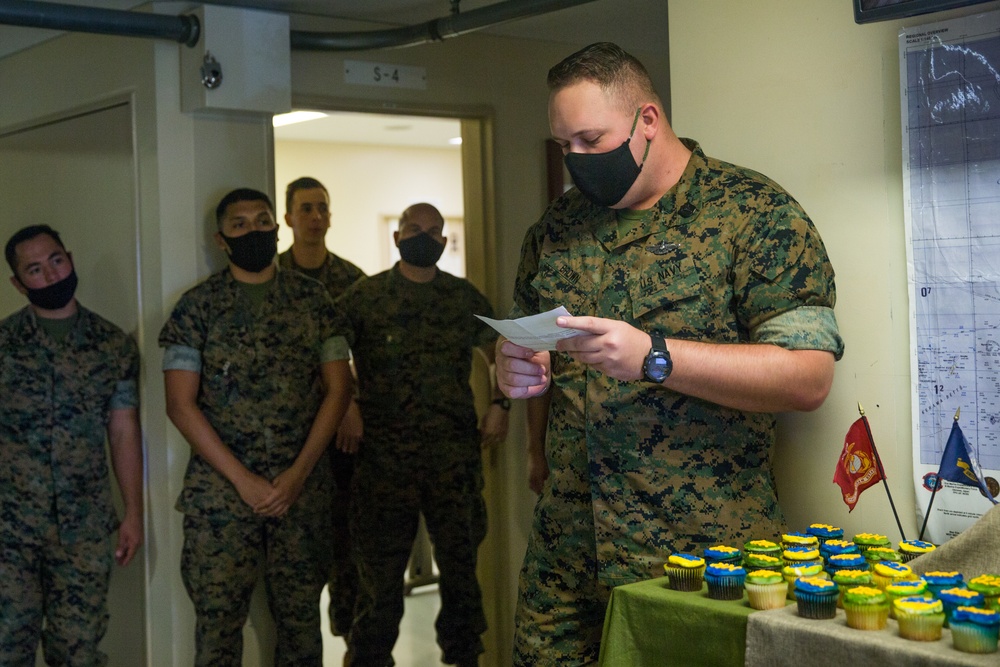 31st MEU Marines, Sailors celebrate 122nd Hospital Corpsman birthday