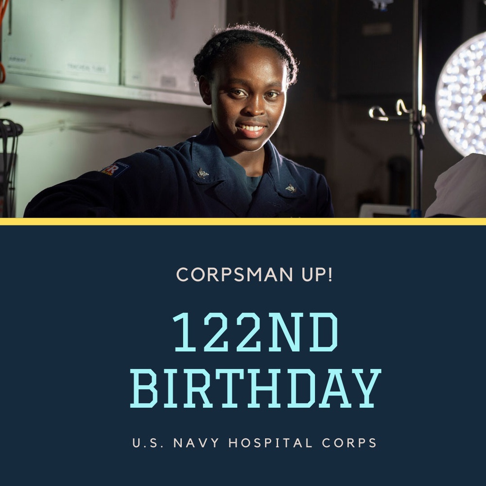 U.S. Navy Hospital Corps 122nd Birthday Social Media Graphic
