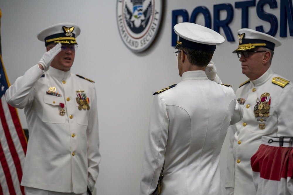 Coast Guard Sector Virginia holds change-of-command ceremony in Portsmouth, Virginia