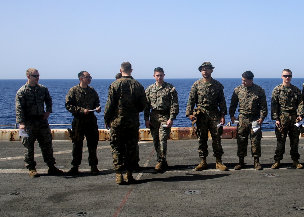 26th MEU holds pistol qual aboard USS New York