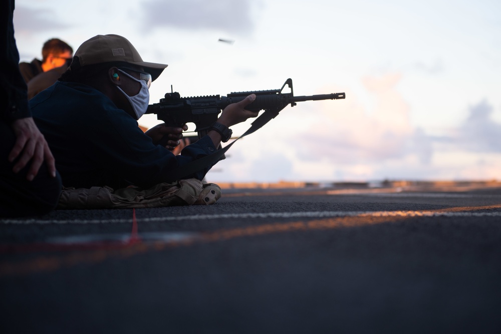 Sailors conduct live fire exercise