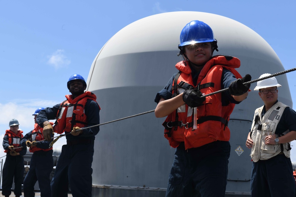 USS Blue Ridge Underway Replenishment At Sea