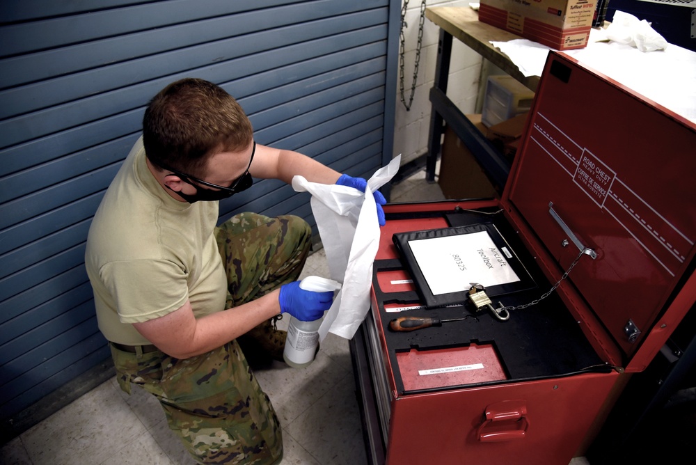 Small jobs that matters in a big way: 165th AW Airman sanitizes maintainer tools