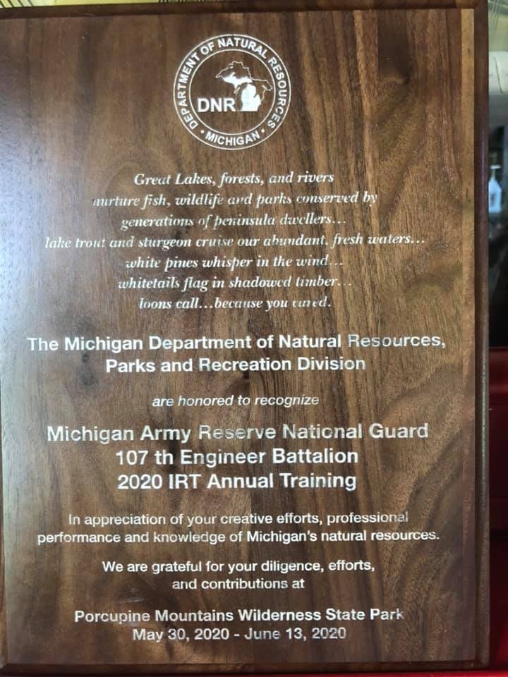 Michigan National Guard and Department of Natural Resources jointly host Distinguished Visitors Day to showcase infrastructure improvements at Porcupine Mountains Wilderness State Park in Ontonagon County