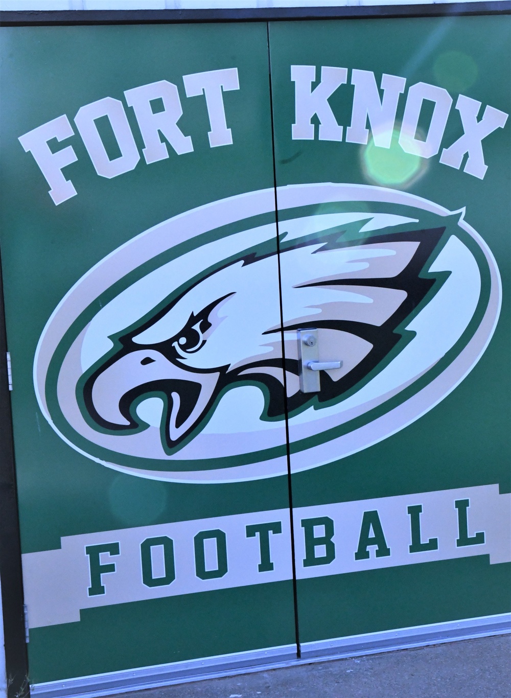 Fort Knox Middle High School upgrading football team wall locker, athletics weight room