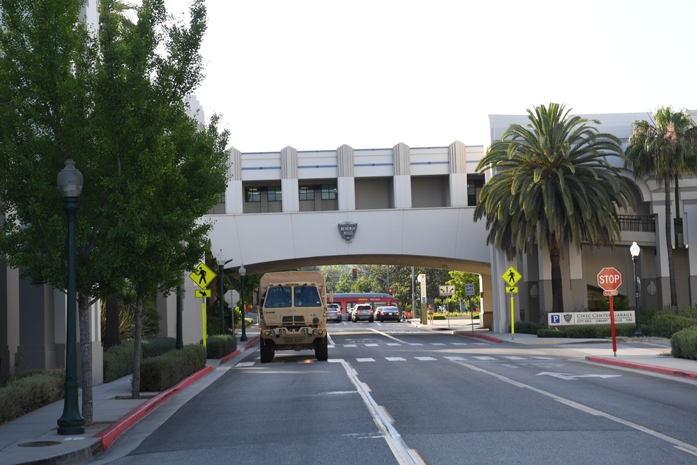 Cal Guard's 1-185th Soldiers protect the lives and properties of Rodeo Drive in Beverly Hills, California