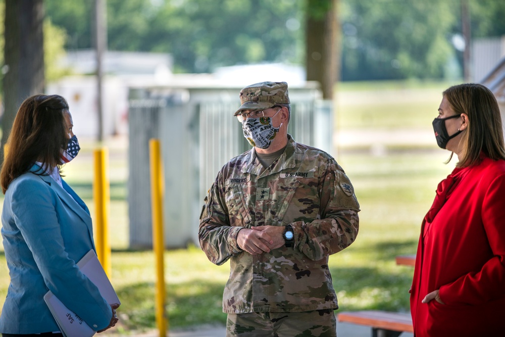 Michigan Gov. and Adjutant Gen. Participate in “Motor City Muscle“ Socially Distanced Deployment Ceremony