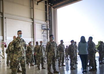 Michigan Gov. and Adjutant Gen. Participate in “Motor City Muscle“ social;y distanced Deployment Ceremony