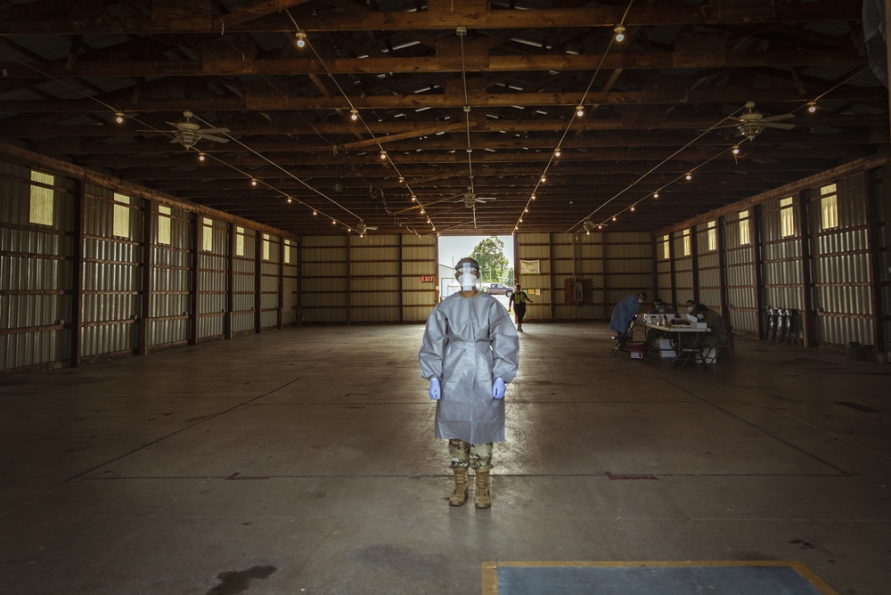 The Michigan National Guard conducted COVID-19 testing in Coldwater, Mich.