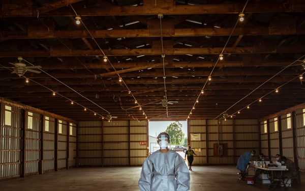 The Michigan National Guard conducted COVID-19 testing in Coldwater, Mich.