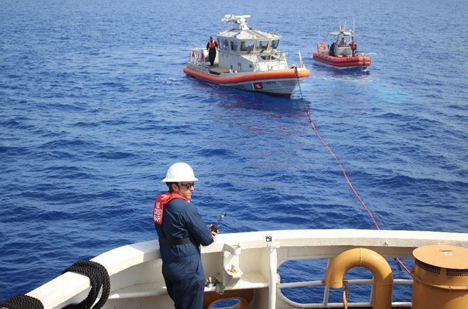 Coast Guard Cutter Valiant Conducting Towing Evolutions