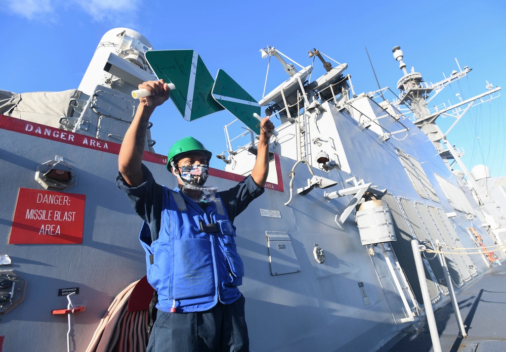 USS Ralph Johson Conducts Replenishment-at-Sea