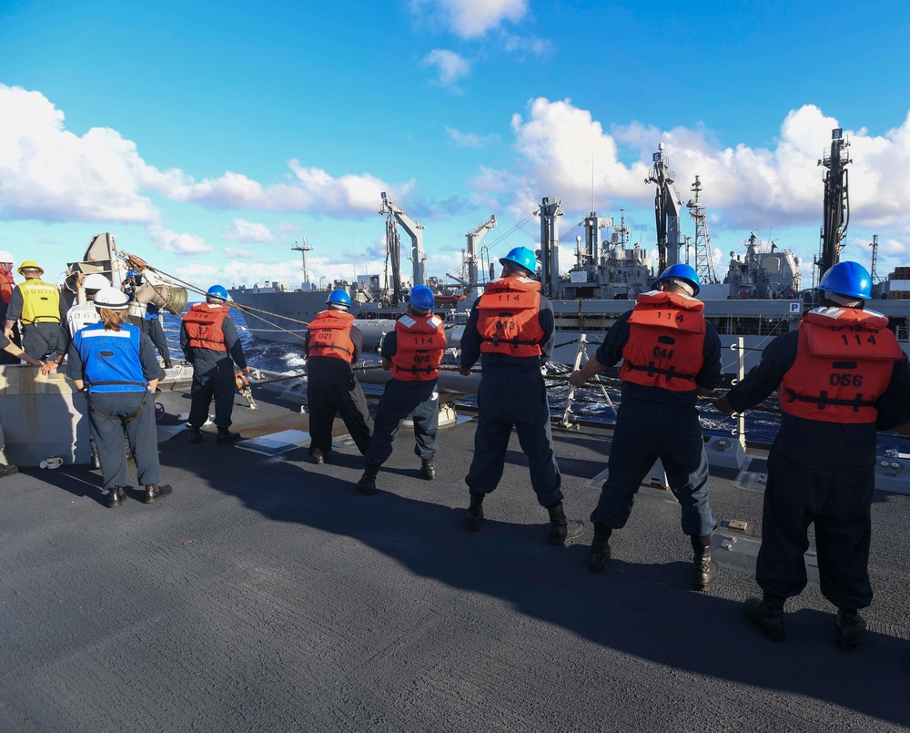 USS Ralph Johson Conducts Replenishment-at-Sea