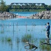 Inspecting plantings at Unity Island