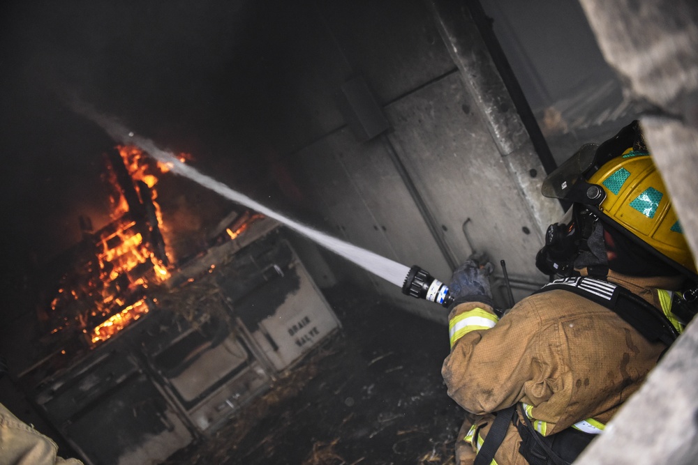 180FW Firefighters Train With Live Fires