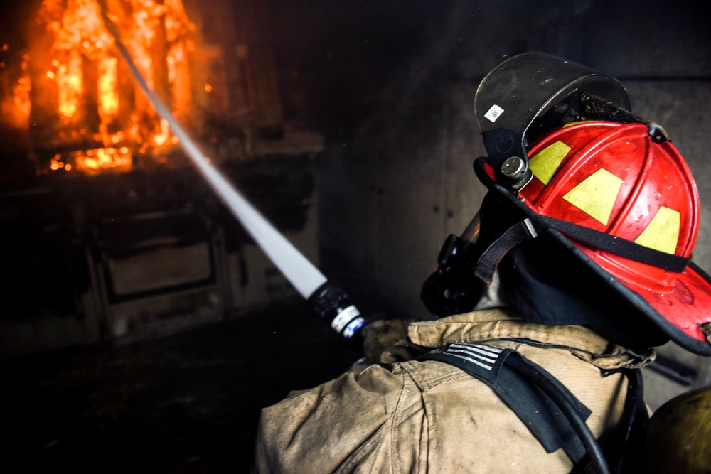 180FW Firefighters Train With Live Fires