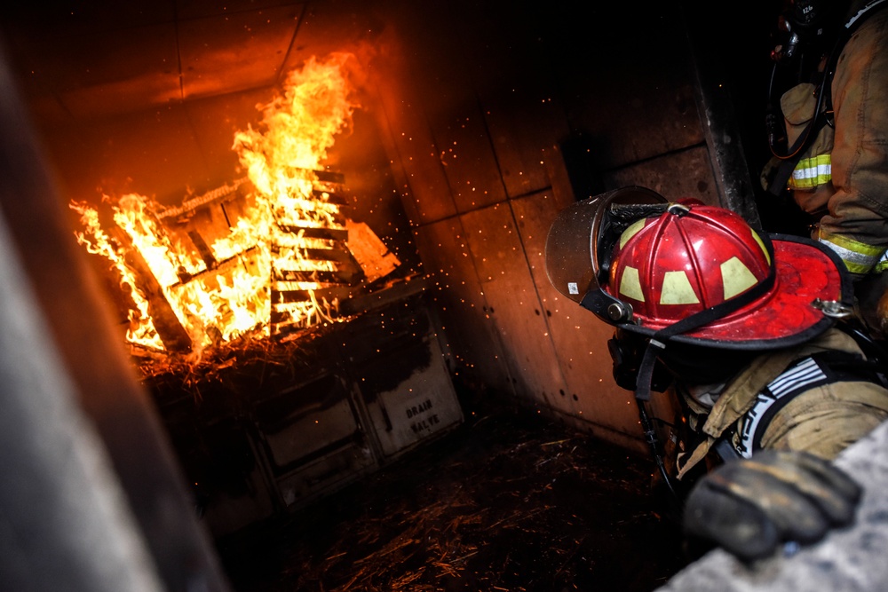 180FW Firefighters Train With Live Fires