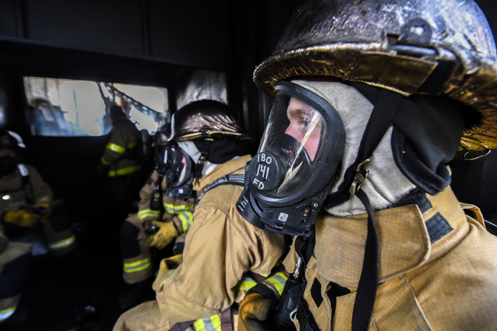 180FW Firefighters Train With Live Fires