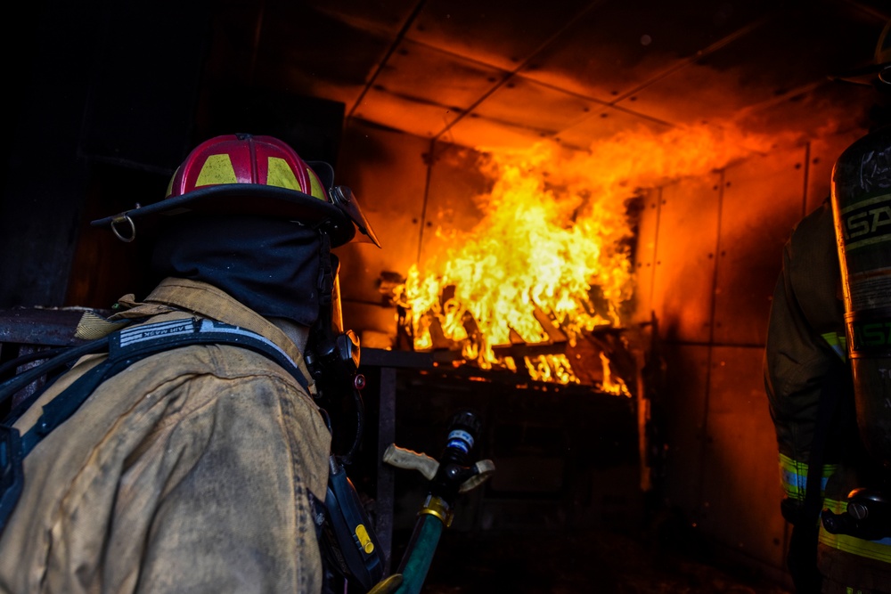 180FW Firefighters Train With Live Fires