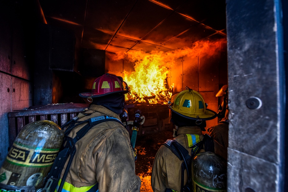 180FW Firefighters Train With Live Fires