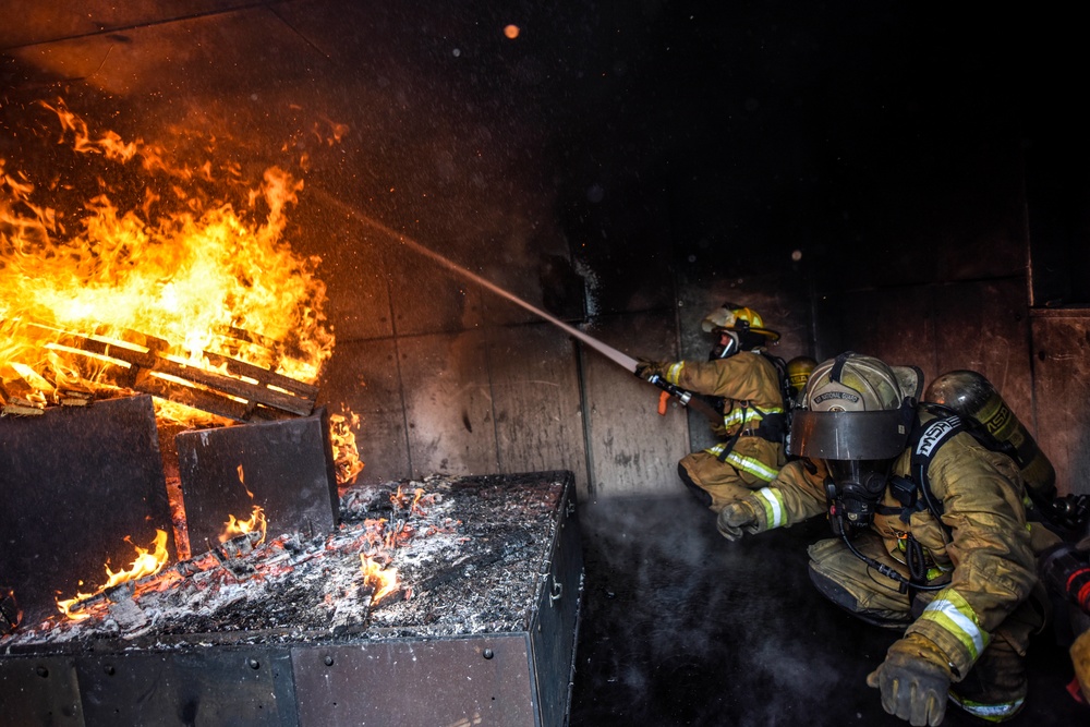 180FW Firefighters Train With Live Fires