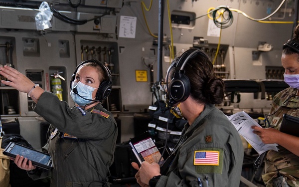 729th AS provides airlift for 452 AES check rides