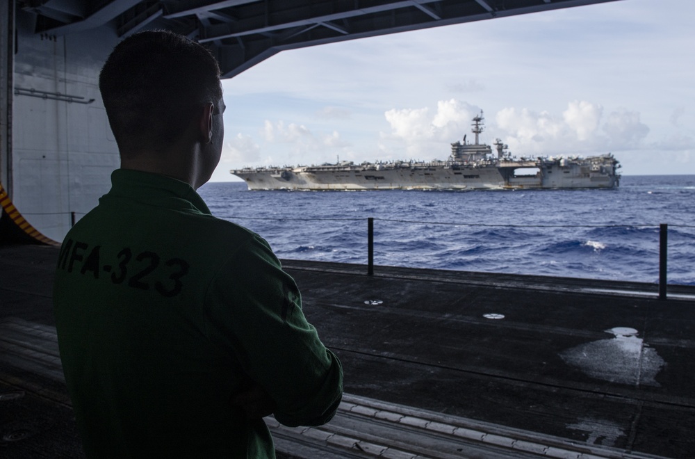 USS Nimitz and USS Theodore Roosevelt conduct Dual Carrier Operation