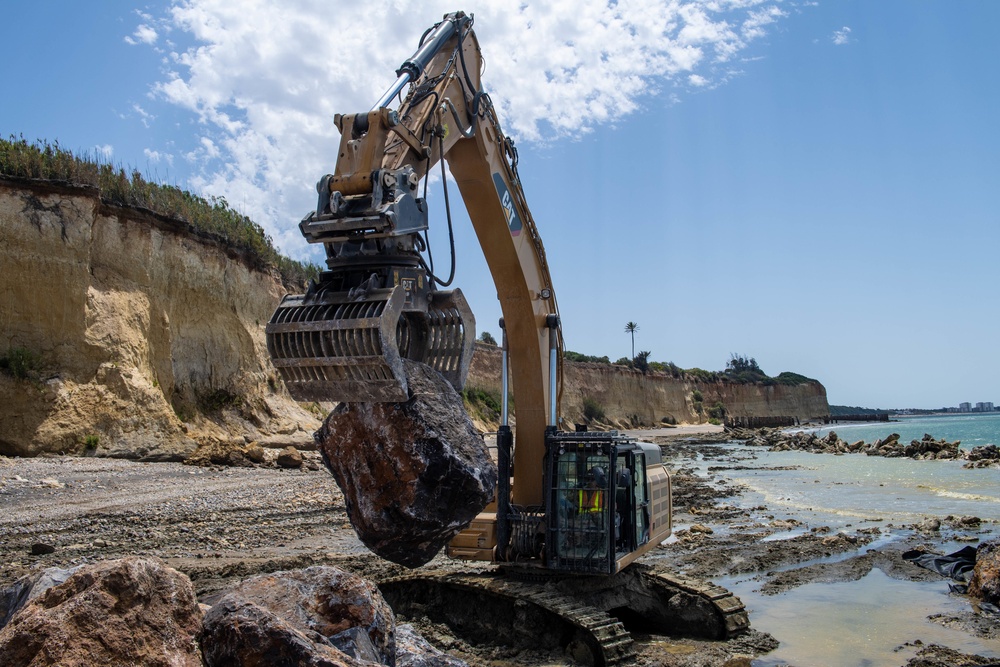 NMCB 1 continues Cliff Erosion Prevention Project on Naval Station Rota.