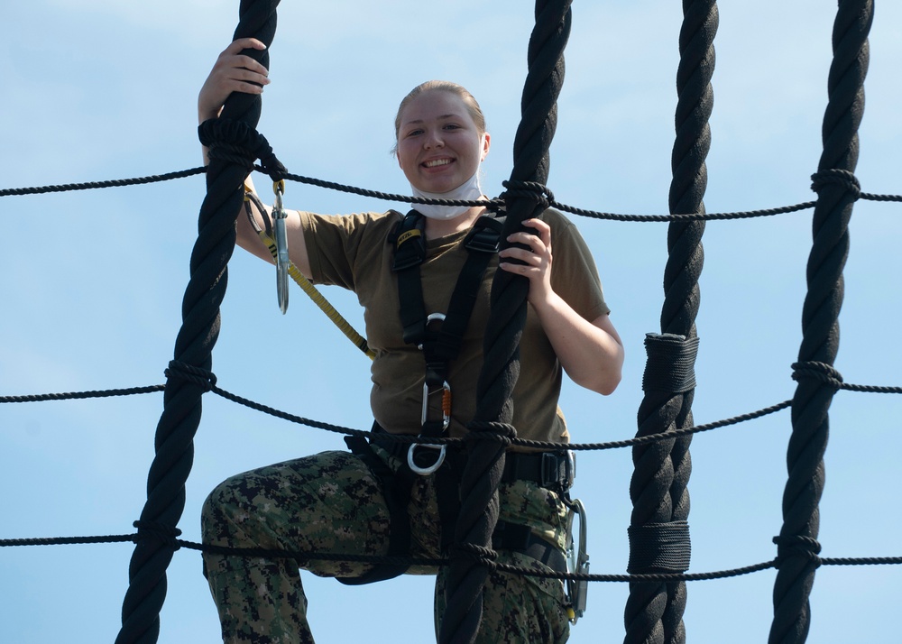 Sailors Assigned to USS Constitution Perform Sail Training