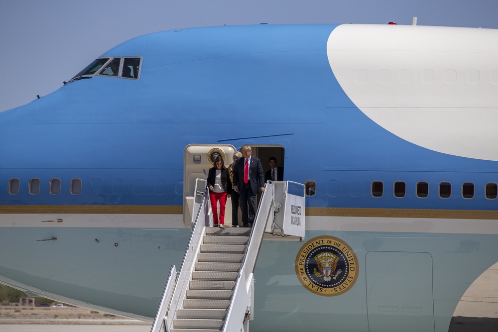 President Donald J. Trump arrives in Yuma