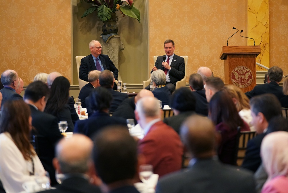 USAID Administrator Mark Green speaks at the Executive Council on Diplomacy luncheon.